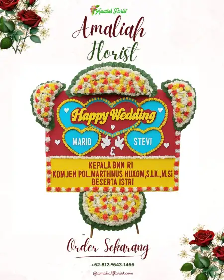 Papan Bunga Pernikahan Woniki